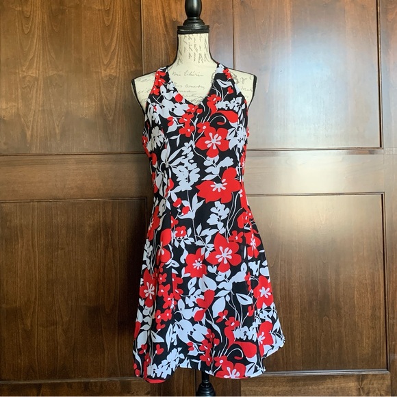 Vibrant Floral Halter Mini Dress - Picture 1 of 8